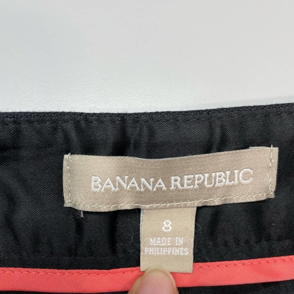 BANANA REPUBLIC Mottled Mini Skirt Sz 8 Black White - Picture 6 of 9